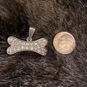 Rhinestones Bone Charm for Dog Collar